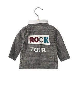 T-shirt imprimé fantaisie manches longues gris IKKS garçon