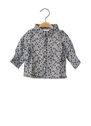 Chemise manches longues manches longues bleu IKKS garçon