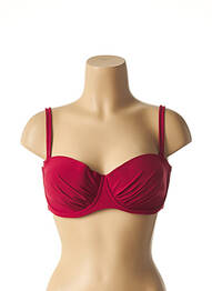 Haut de maillot de bain stretch haut soutien-gorge moulé rouge BELCOR femme