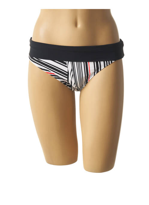 Bas de maillot de bain imprimé rayures culotte noir BELCOR femme