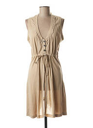 Robe mi-longue sans manche sans manche beige SANDWICH femme