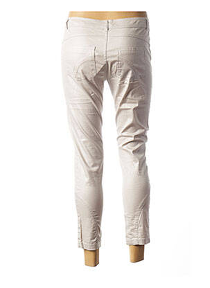 Pantalon 7/8 fermeture zippée sous rabat boutonné taille basse gris SO SOON femme