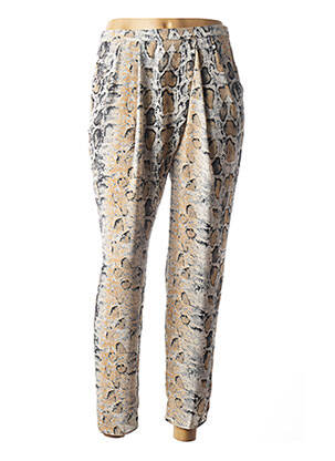 Pantalon 7/8 taille haute taille haute beige SUNCOO femme
