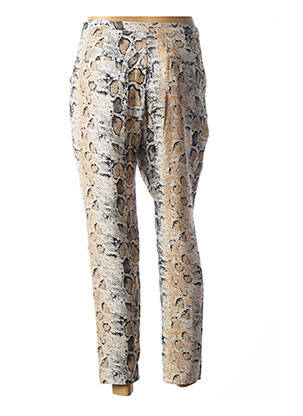 Pantalon 7/8 taille haute taille haute beige SUNCOO femme