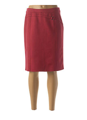 Jupe mi-longue coupe droite rouge CHRISTINE LAURE femme