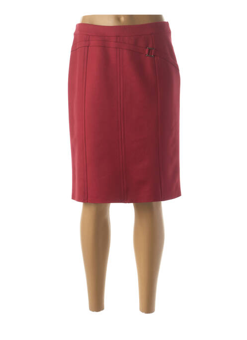 Jupe mi-longue coupe droite rouge CHRISTINE LAURE femme