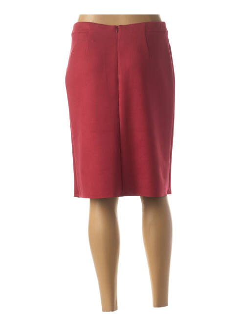 Jupe mi-longue coupe droite rouge CHRISTINE LAURE femme