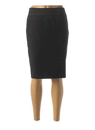 Jupe mi-longue coupe droite noir CHRISTINE LAURE femme