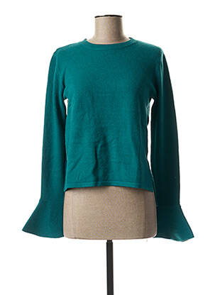 Pull coupe droite manches longues vert PAUL BRIAL femme