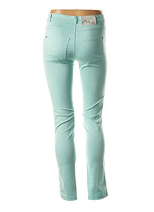 Pantalon slim taille basse taille basse vert RIVIERES DE LUNE femme