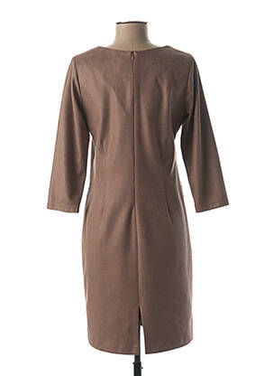 Robe mi-longue manches 3/4 manches 3/4 marron GUY DUBOUIS femme