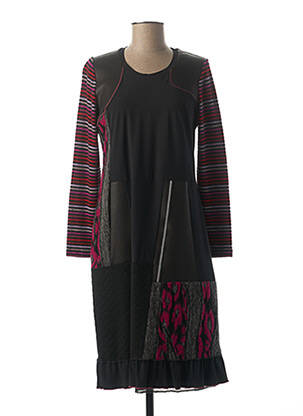 Robe mi-longue manches longues manches longues noir MERI & ESCA femme