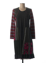 Robe mi-longue manches longues manches longues noir MERI & ESCA femme