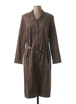 Robe mi-longue manches longues manches longues marron FRANCE RIVOIRE femme