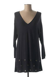Pull tunique manches longues manches longues bleu LAUREN VIDAL femme