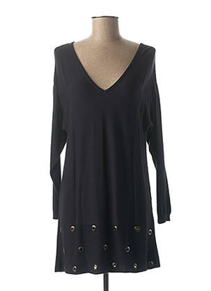 Pull tunique manches longues manches longues bleu LAUREN VIDAL femme