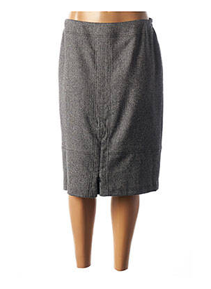 Jupe mi-longue stretch gris GUY DUBOUIS femme