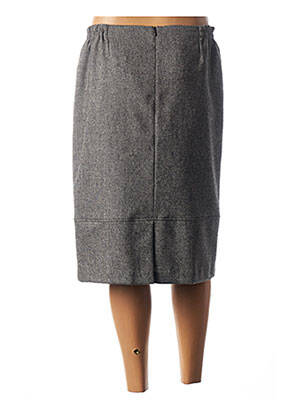 Jupe mi-longue stretch gris GUY DUBOUIS femme