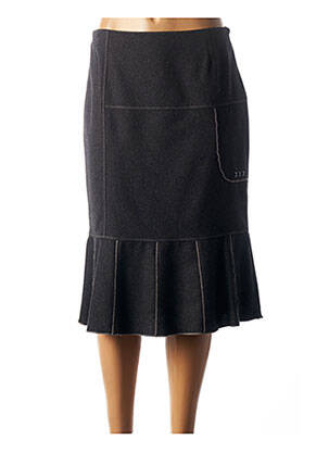 Jupe mi-longue coupe évasée noir GUY DUBOUIS femme
