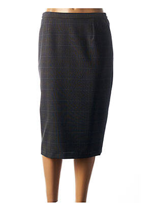 Jupe mi-longue coupe droite gris FRANCE RIVOIRE femme