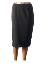 Jupe mi-longue coupe droite gris FRANCE RIVOIRE femme