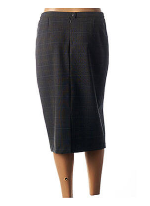 Jupe mi-longue coupe droite gris FRANCE RIVOIRE femme