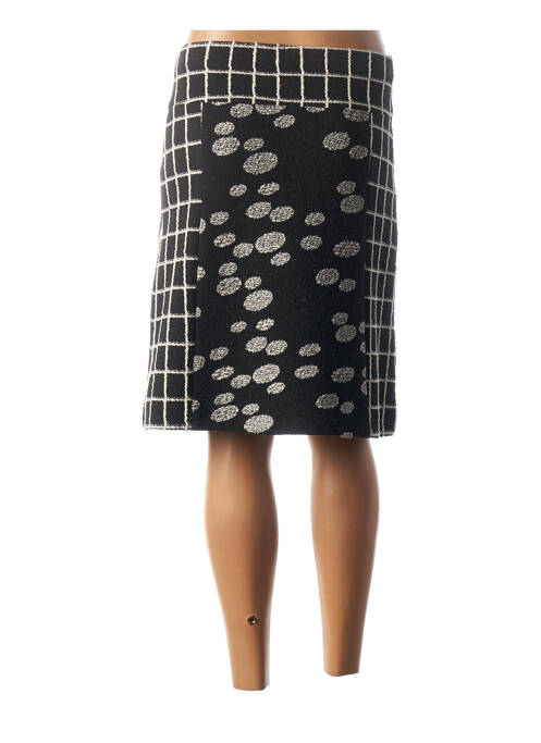 Jupe mi-longue doublure textile noir GUY DUBOUIS femme
