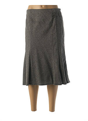 Jupe mi-longue stretch gris GUY DUBOUIS femme