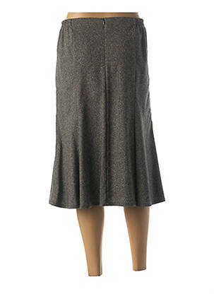 Jupe mi-longue stretch gris GUY DUBOUIS femme