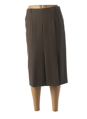 Jupe mi-longue stretch marron GUY DUBOUIS femme