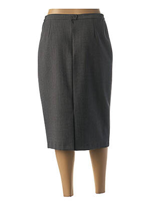 Jupe mi-longue stretch gris GUY DUBOUIS femme
