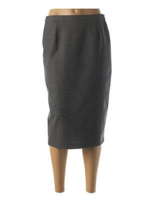 Jupe mi-longue stretch gris GUY DUBOUIS femme