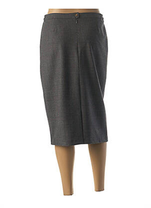 Jupe mi-longue stretch gris GUY DUBOUIS femme