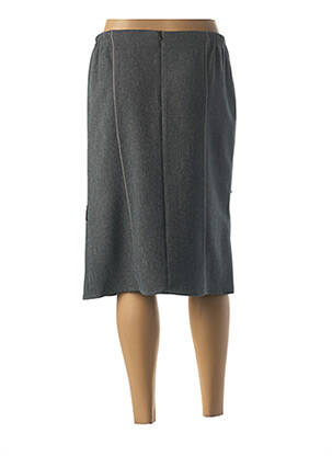 Jupe mi-longue stretch gris GUY DUBOUIS femme