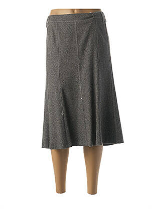 Jupe mi-longue stretch gris FRANCE RIVOIRE femme