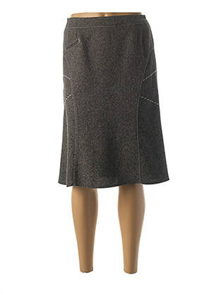 Jupe mi-longue stretch gris GUY DUBOUIS femme