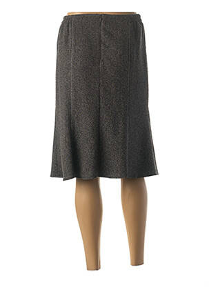 Jupe mi-longue stretch gris GUY DUBOUIS femme