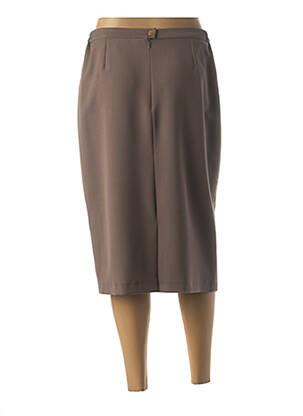 Jupe mi-longue stretch marron FRANCE RIVOIRE femme