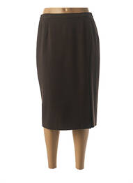 Jupe mi-longue coupe droite marron GUY DUBOUIS femme