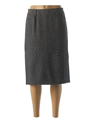 Jupe mi-longue stretch gris GUY DUBOUIS femme