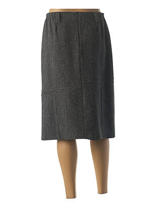 Jupe mi-longue stretch gris GUY DUBOUIS femme