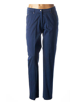 Pantalon coupe droite taille normale bleu GUY DUBOUIS femme