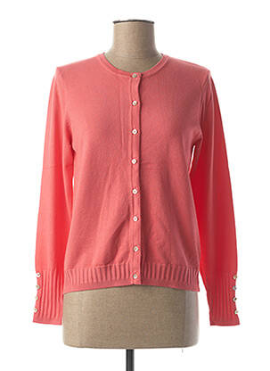 Gilet manches longues rose MARBLE pour femme