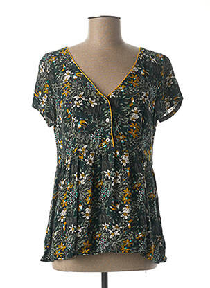 Blouse imprimé fleurs manches courtes vert WOMEN DEPT femme