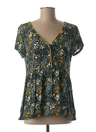 Blouse imprimé fleurs manches courtes vert WOMEN DEPT femme