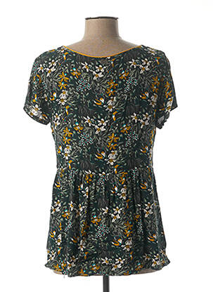 Blouse imprimé fleurs manches courtes vert WOMEN DEPT femme