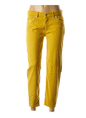 Pantalon droit stretch taille basse jaune SO SOON femme