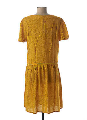 Robe mi-longue manches courtes manches courtes jaune KANOPE femme