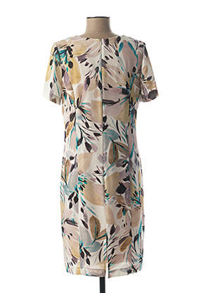 Robe mi-longue manches courtes manches courtes beige GUY DUBOUIS femme