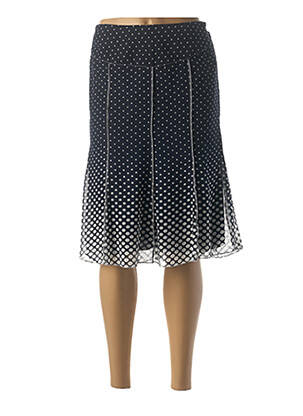 Jupe mi-longue coupe droite évasée sur le bas bleu GUY DUBOUIS femme